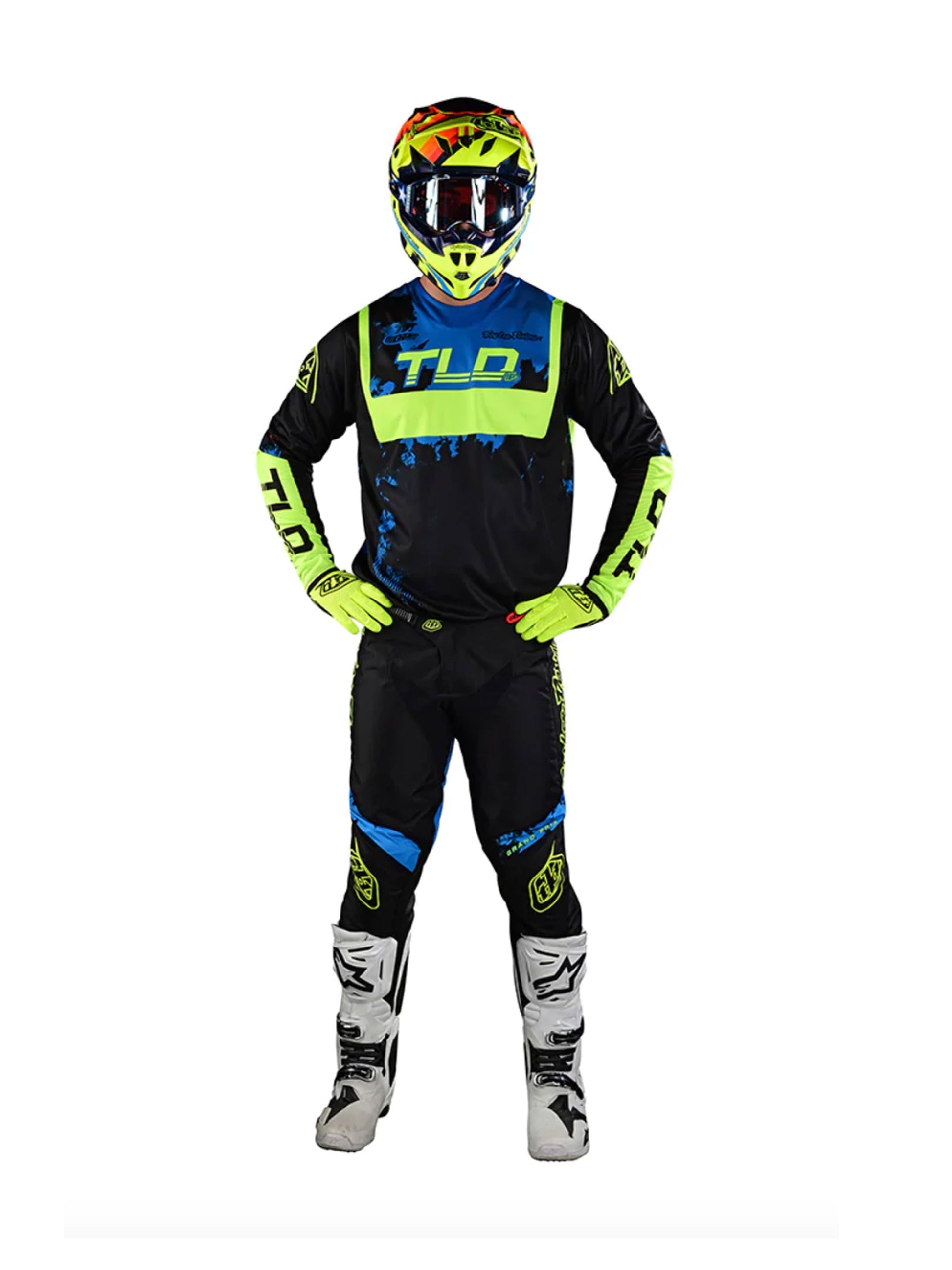 Troy Lee Designs Pantalones de Moto GP Astro Negro / Amarillo