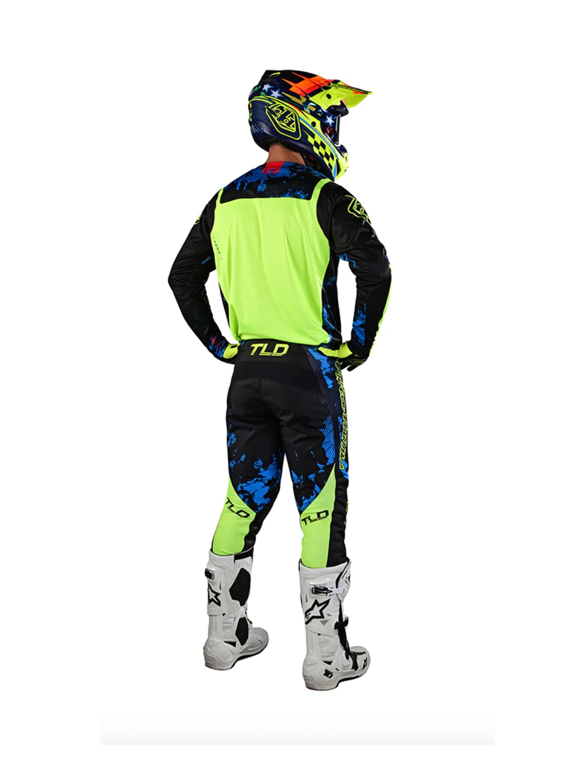 Troy Lee Designs Polera de Moto GP Astro Negro / Amarillo