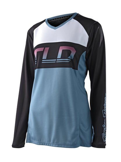 Polera Troy Lee Designs Mujer GP icon celeste - procircuitcl