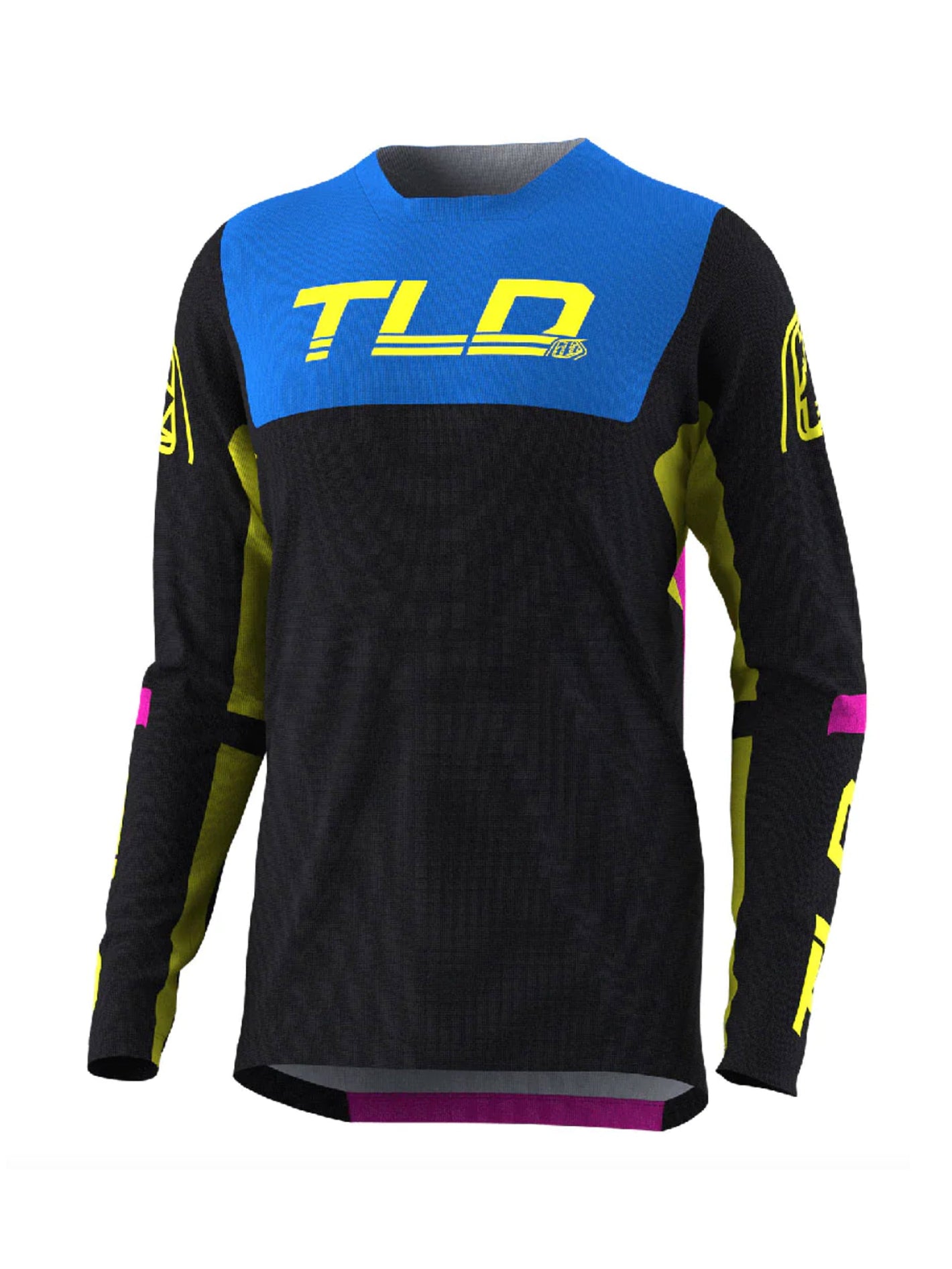 Troy Lee Designs Polera Sprint Fractura Negro / Amarillo