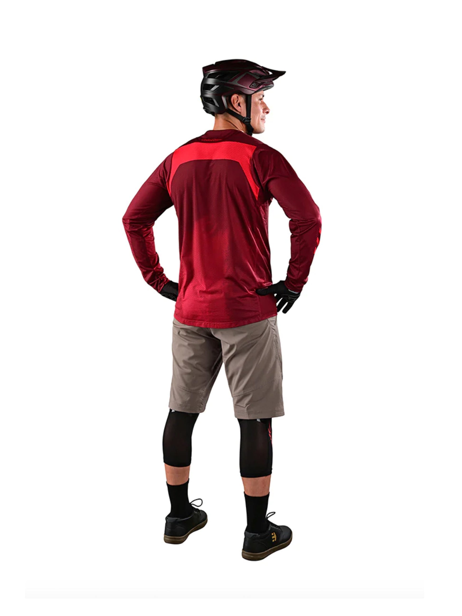 Troy Lee Designs Polera de Bicicleta Skyline Air Ls Fades Burdeo