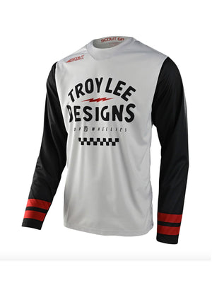 Troy Lee Designs Polera de Moto Scout Gp Ride On Gris / Blanco