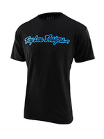 Troy Lee Designs Polera Signature Manga Corta Negro / Azul