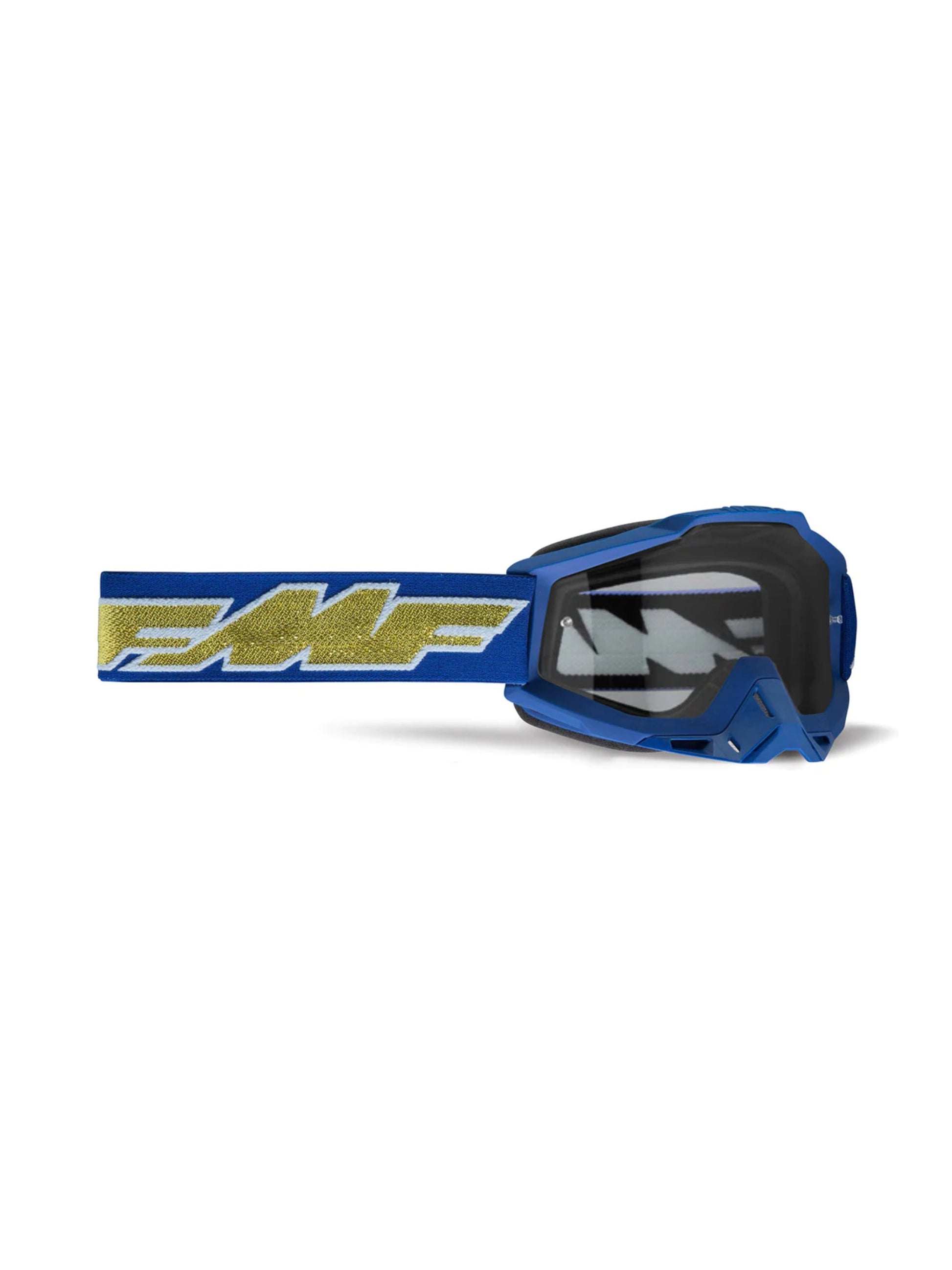 FMF Antiparra PowerBomb Rocket Azul Dorado Mica Transparente