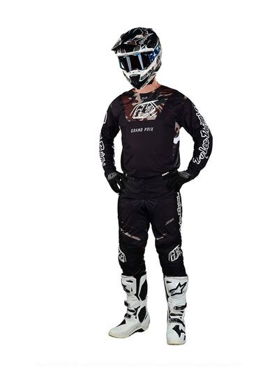 Troy Lee Designs Polera de Moto GP Pro Blends Camo Negro / Verde