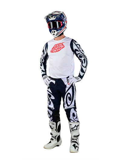 Troy Lee Designs Polera de Moto GP Pro Hazy Friday Azul / Blanco