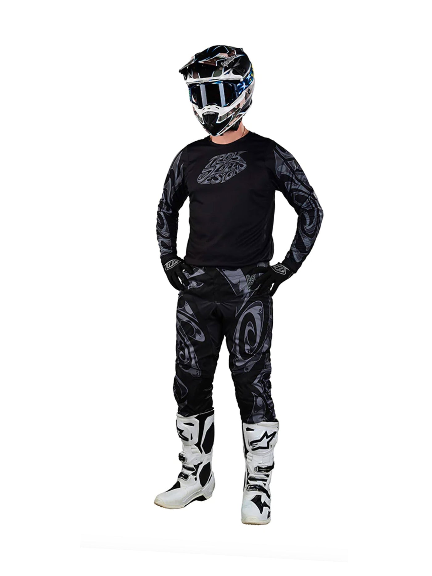 Troy Lee Designs Polera de Moto GP Pro Hazy Friday Negro / Gris