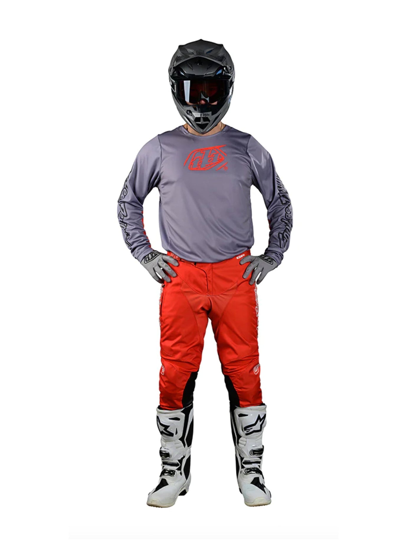 Troy Lee Designs Polera de Moto GP Pro Icon Gris / Naranjo