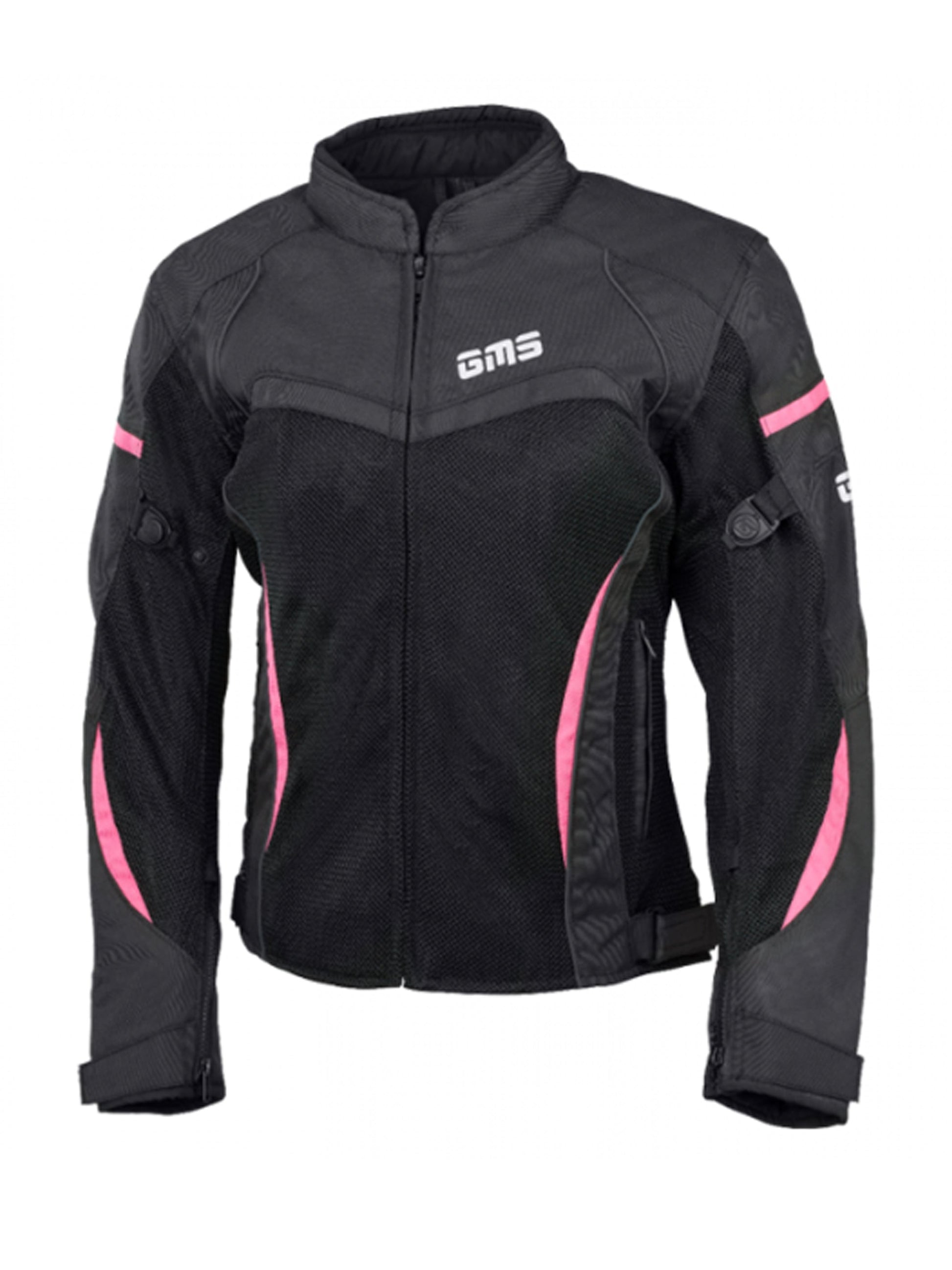 Chaqueta de moto GMS para mujer Tara mesh negro rosado