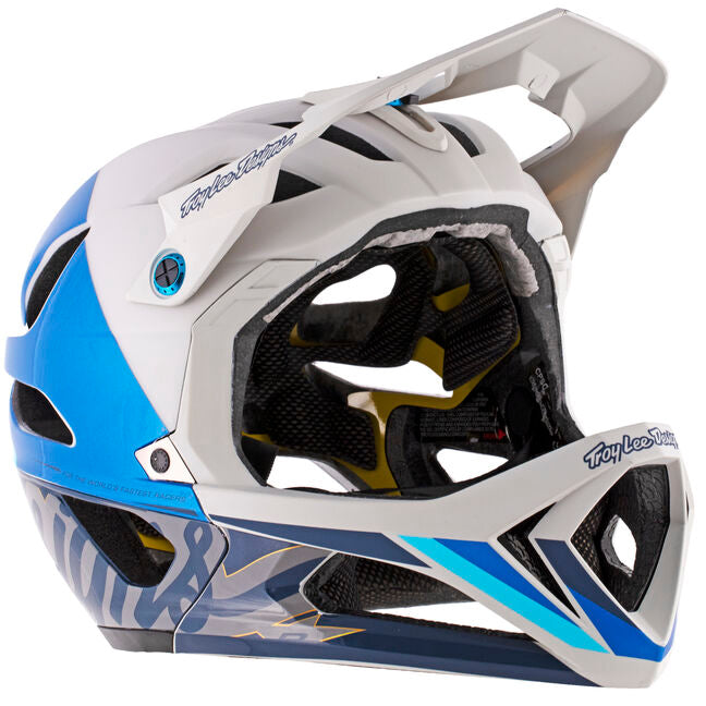 Troy Lee Designs Casco de Bicicleta Stage MIPS Nova Slate White/Blue 2022-Rideshop