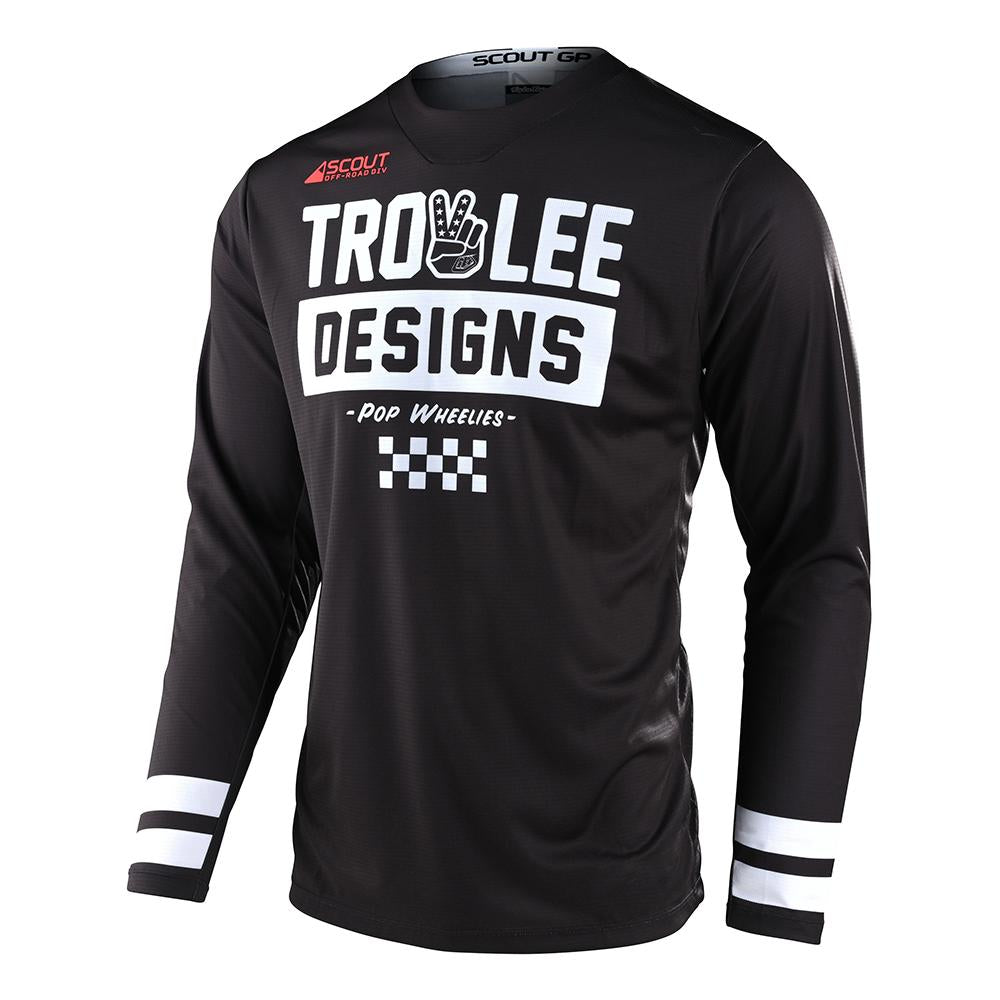 Polera de Moto Scout Gp Peace & Wheelies Negro Troy Lee Designs-Rideshop