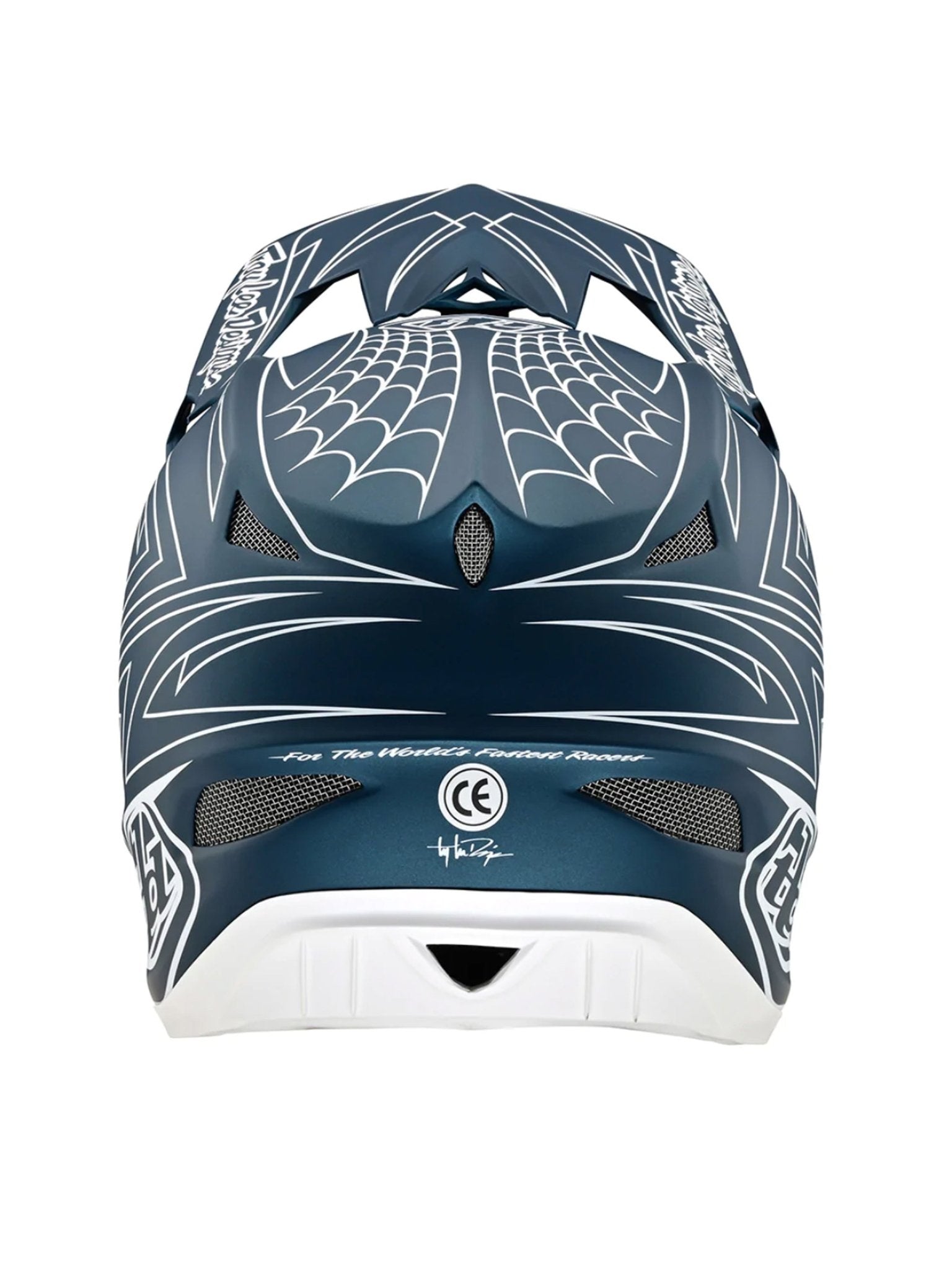 Troy Lee Designs Casco De Bicicleta D3 Fiberlite SpiderStripe Azul