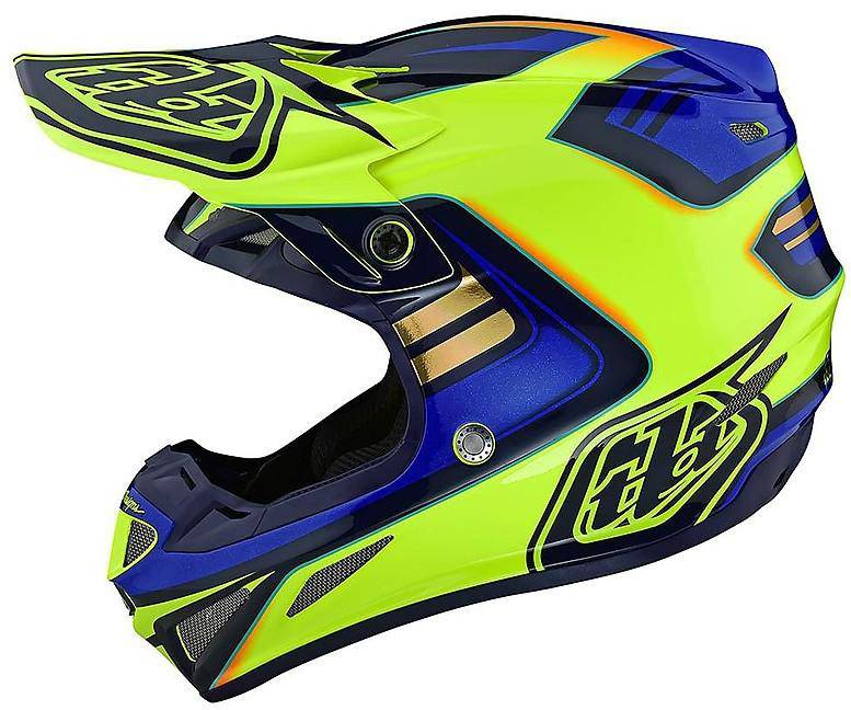 Troy Lee Designs Casco De Moto Se4 Ece Composite Flash Yellow Blue - procircuitcl