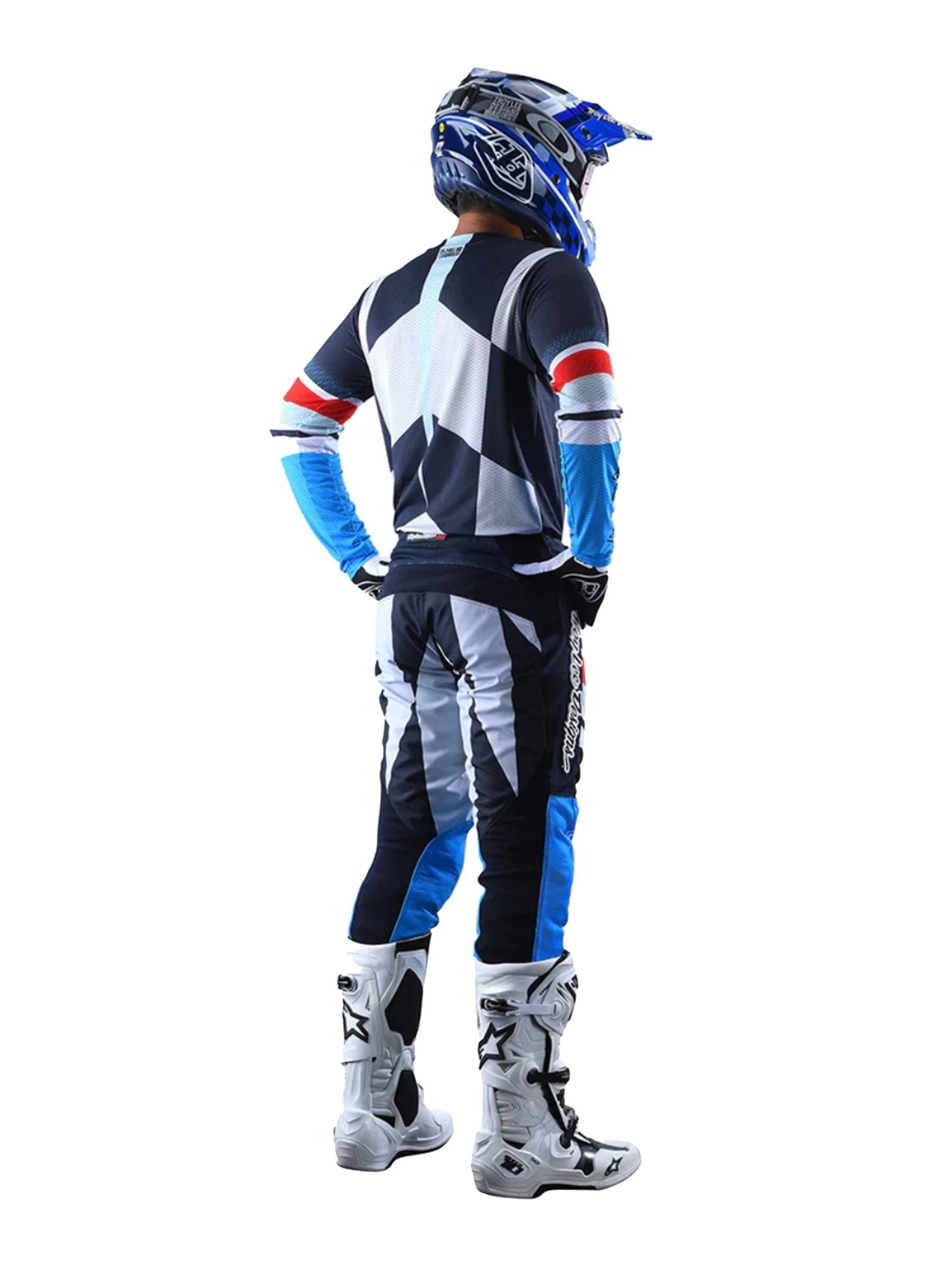 Troy Lee Designs GP Polera Air Warped Azul Rojo - procircuitcl