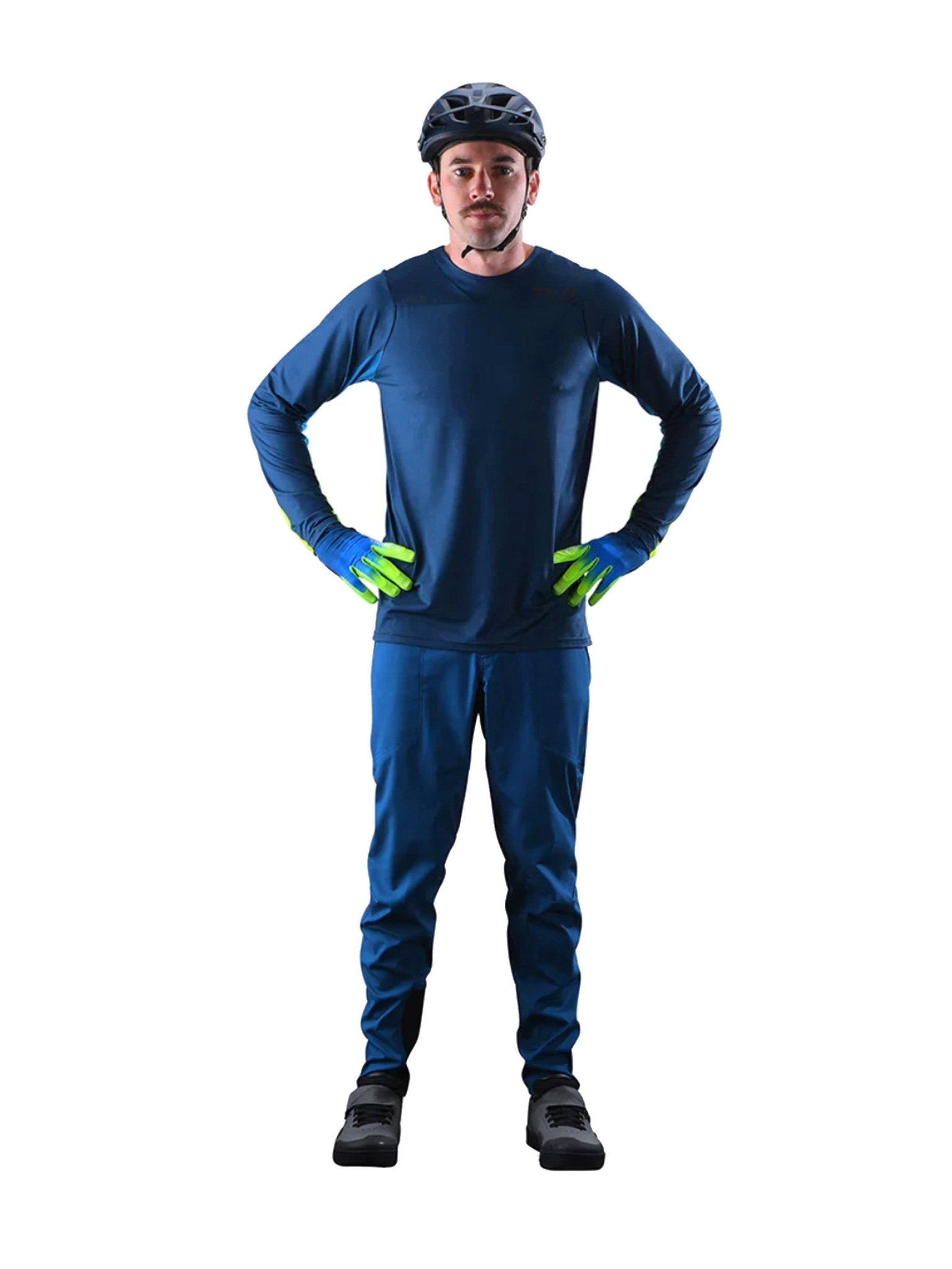 Troy Lee Designs Polera De Bicicleta Skyline LS Jet Fuel Azul Marino - procircuitcl