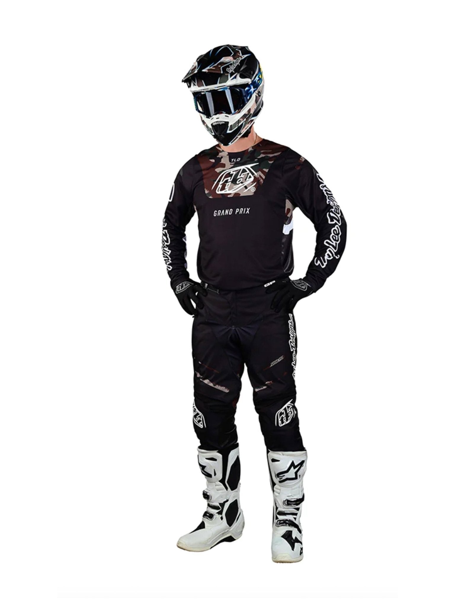 Troy Lee Designs Polera de Moto GP Pro Blends Camo Negro / Verde - procircuitcl