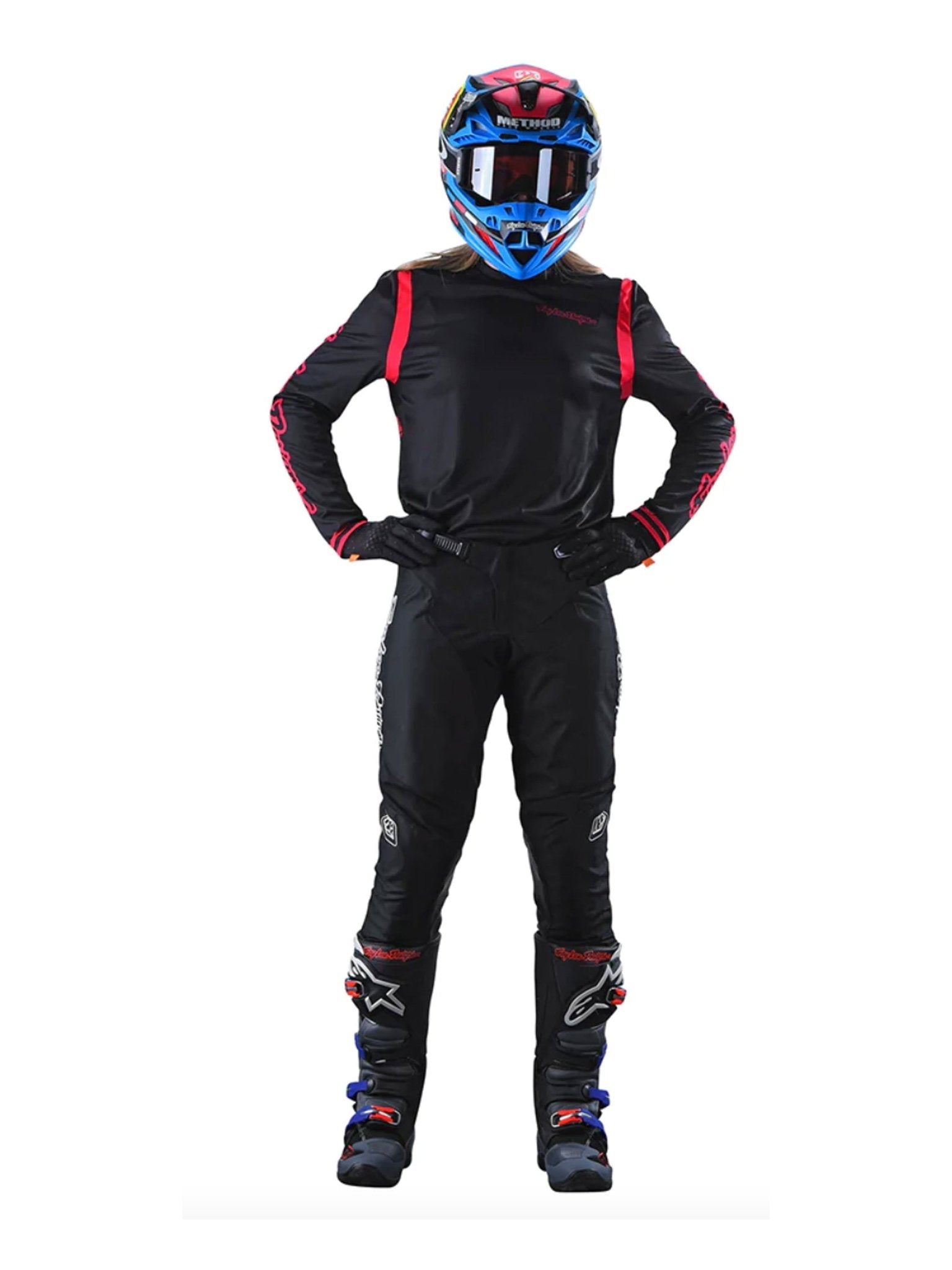 Troy Lee Designs Polera Mujer GP Mono Black Rojo - procircuitcl